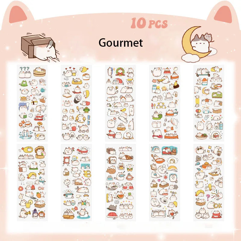 10pcs/Pack Cartoon Patterns Decorative Stickers