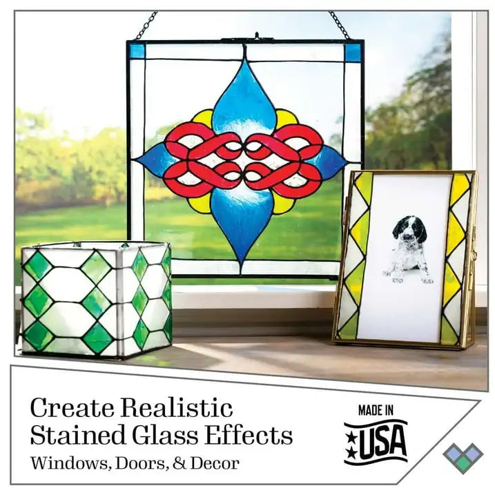 Basic Stained Glass Kit, 6 Piece Glass Paint Set