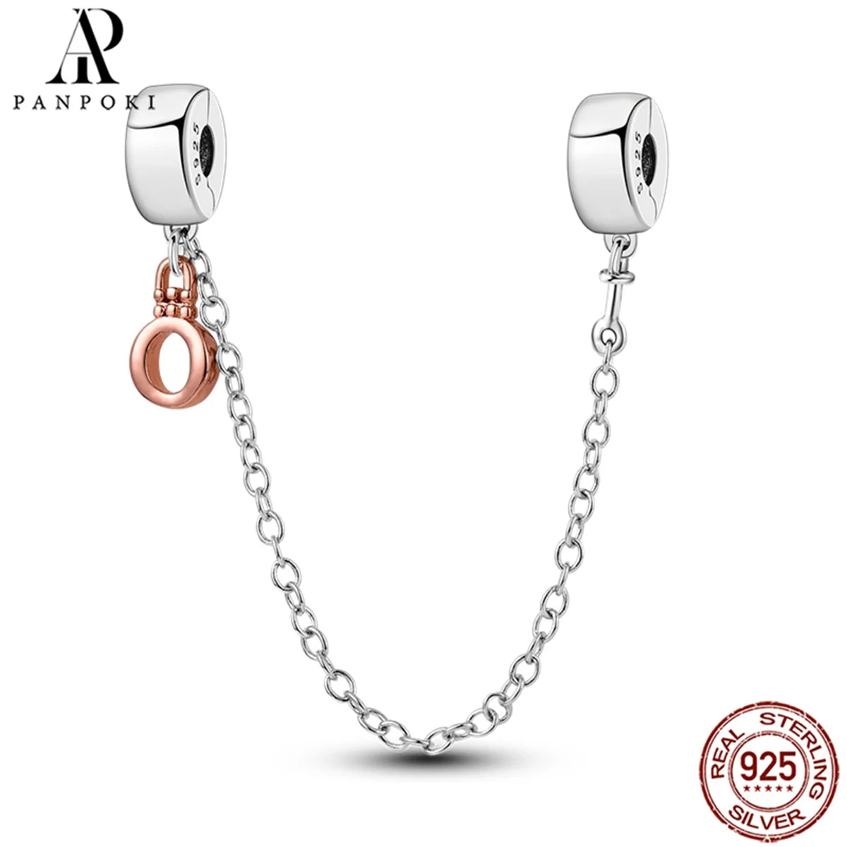 925 Sterling Safety Chain  Fit Pandora Bracelets