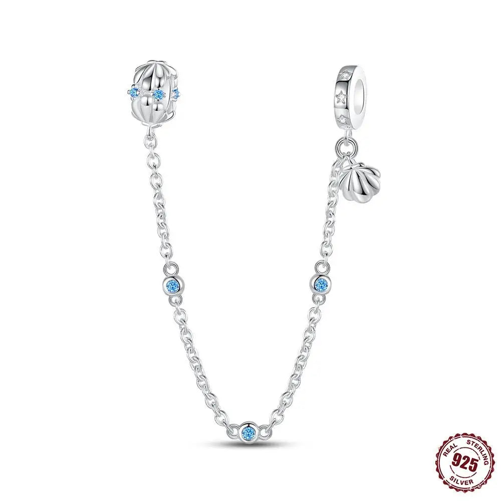 925 Sterling Safety Chain  Fit Pandora Bracelets