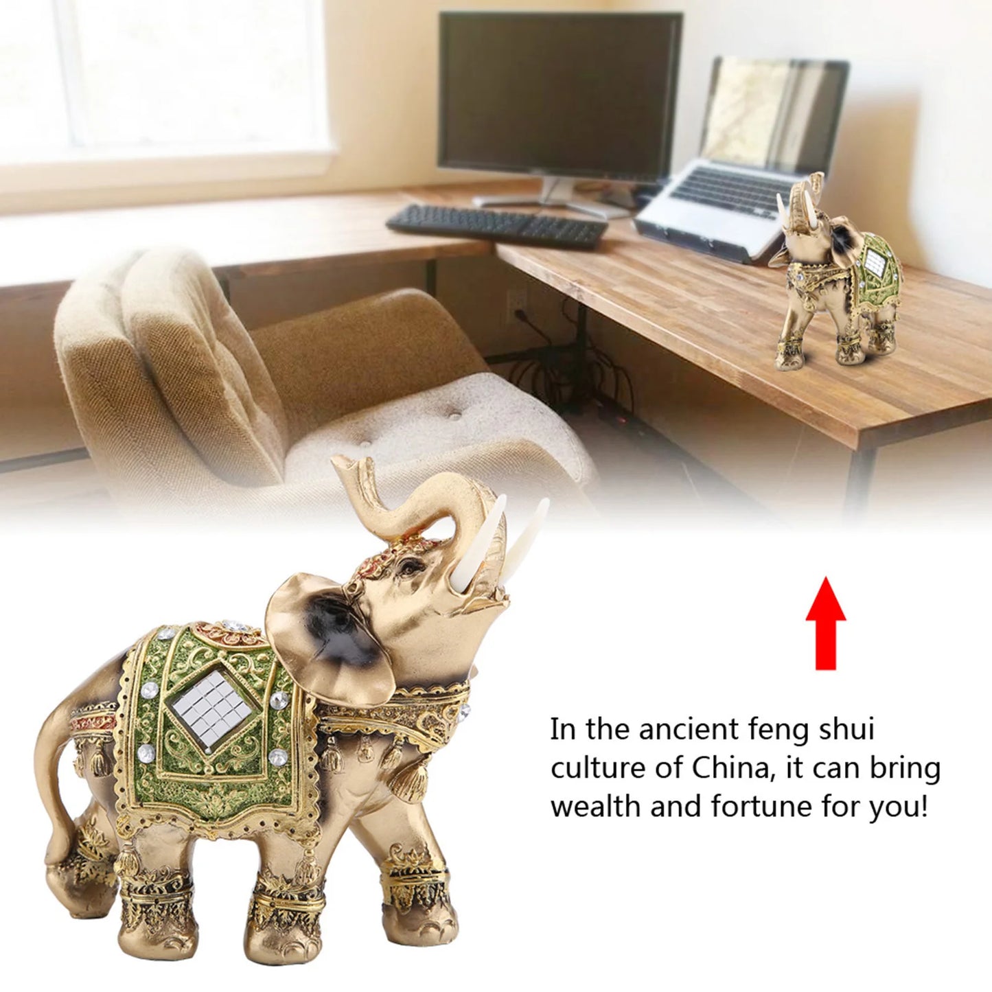 Feng Shui Lucky Elephant Statue Sculptures