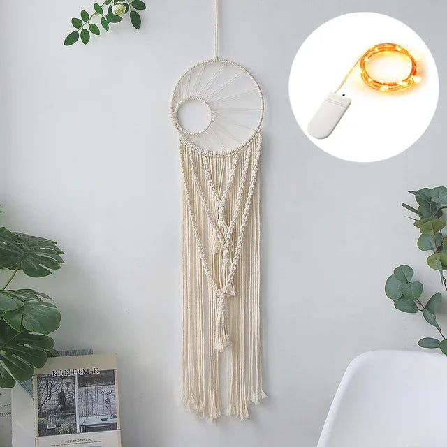 Moon Ramadan Macrame Dream Catcher, Boho Wall Hanging