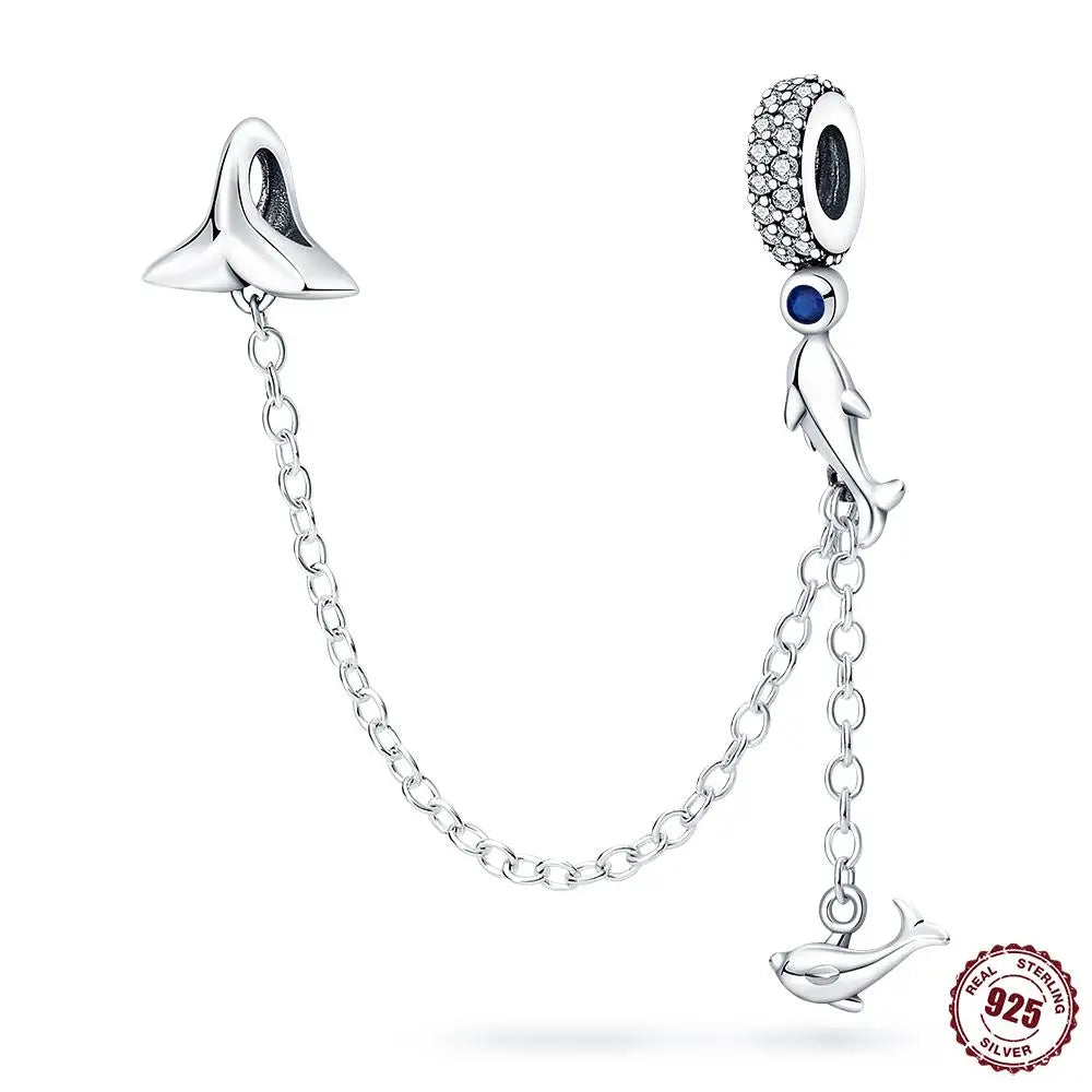 925 Sterling Safety Chain  Fit Pandora Bracelets