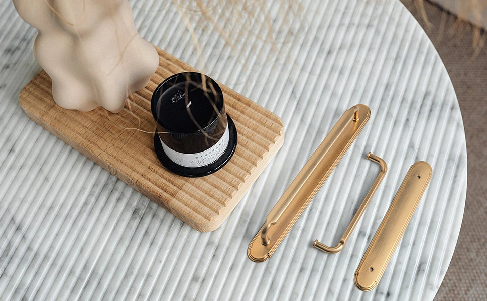 Brass Handle with Backboard Vintage Cover Up
