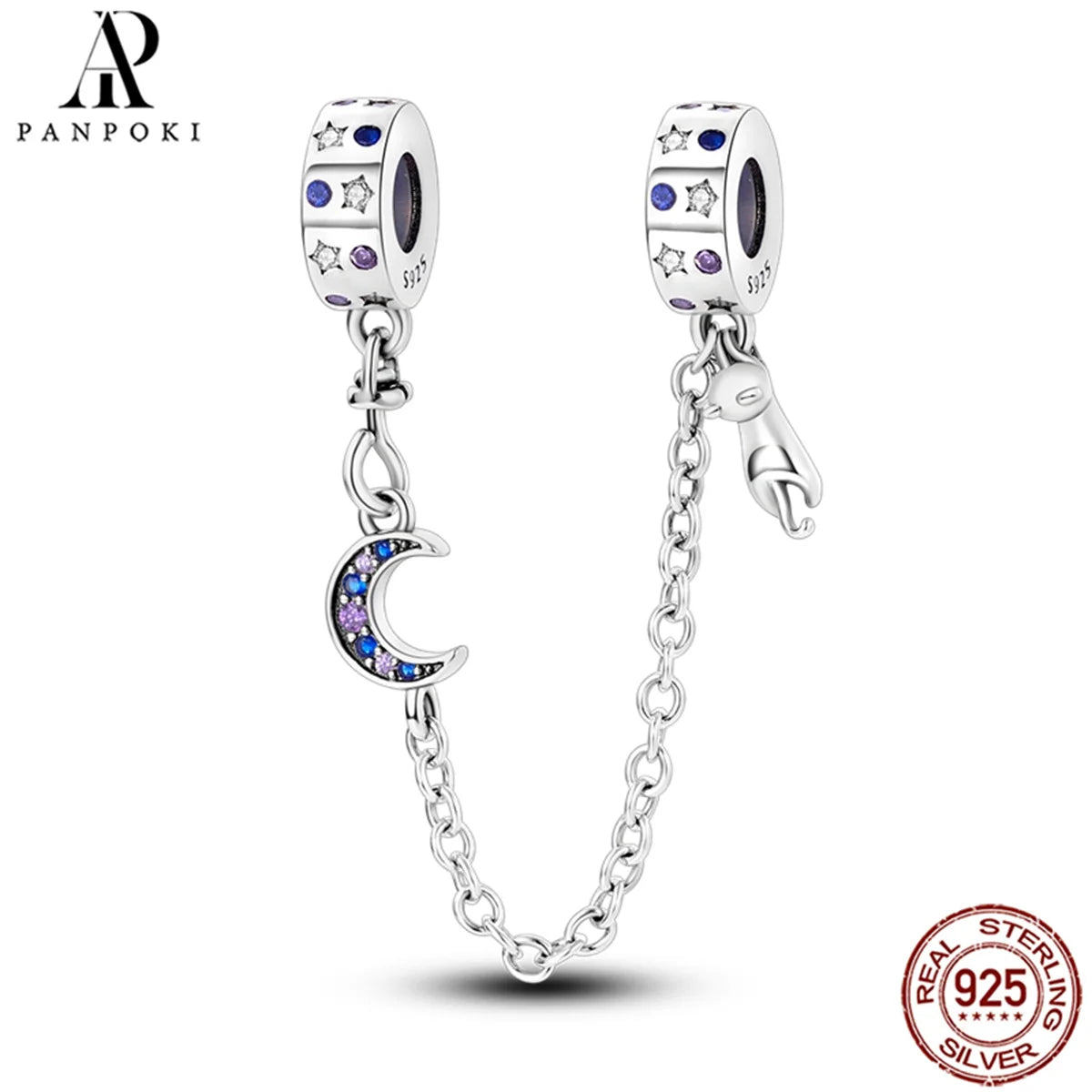 925 Sterling Safety Chain  Fit Pandora Bracelets