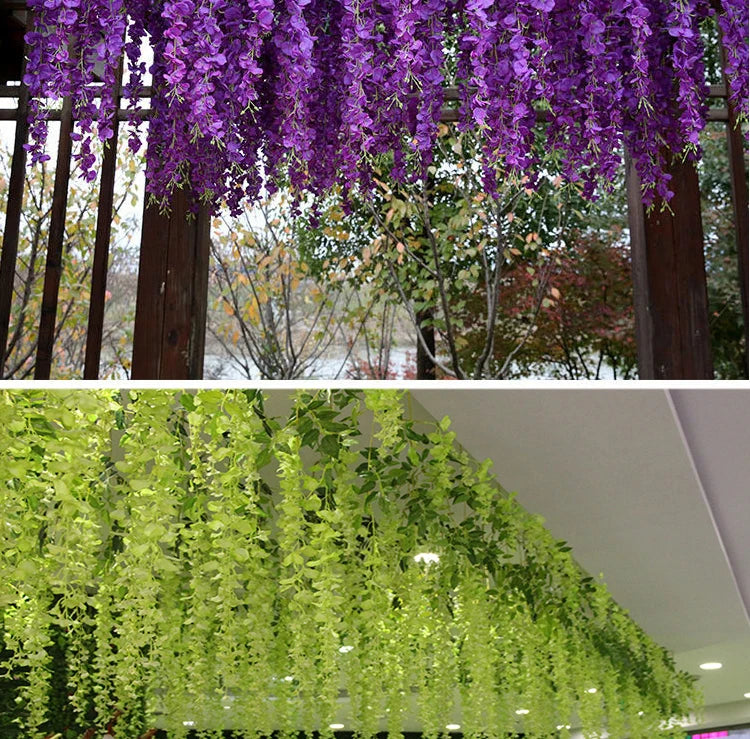 Artificial Wisteria Hanging Garland,  String Flower, Wedding Party