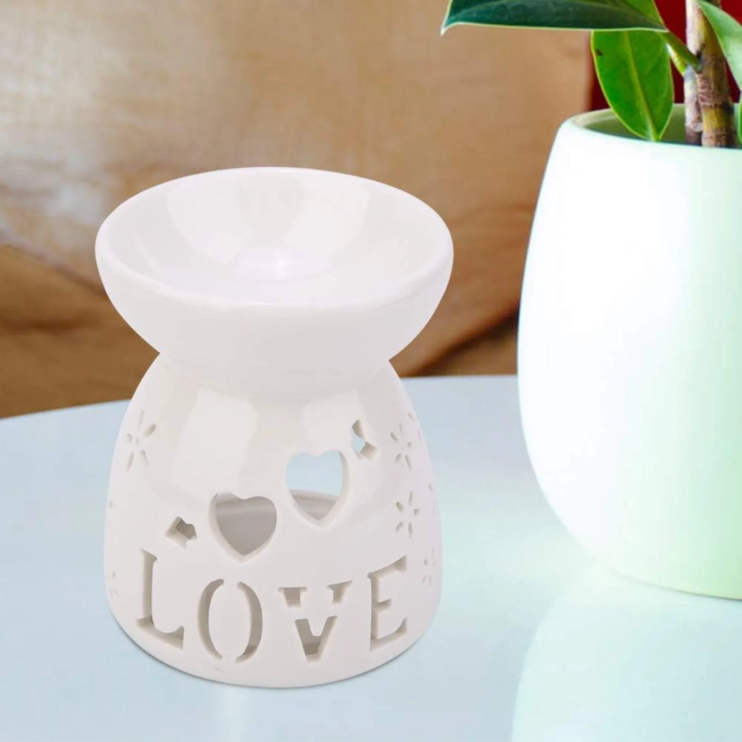 Essential Oil Burner, Ceramic Wax Warmer, Candle Holder for  Relaxation