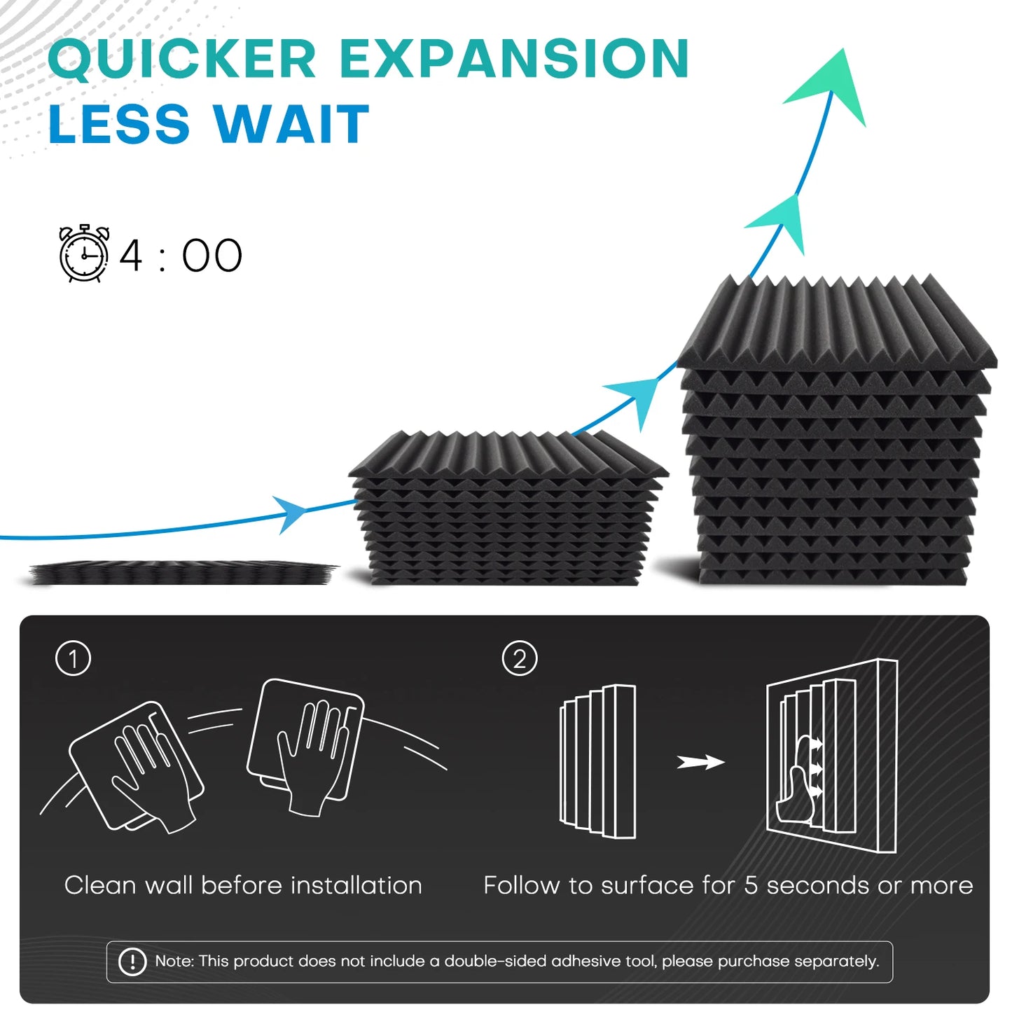 52 Pack Acoustic Foam Black/White, Soundproof Panels