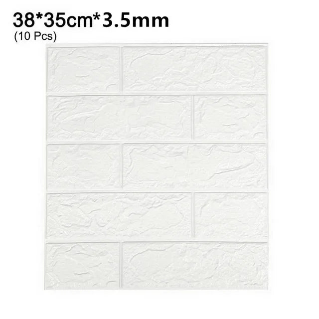 3D Brick Wall Stickers, Self-Adhesive Waterproof Stone