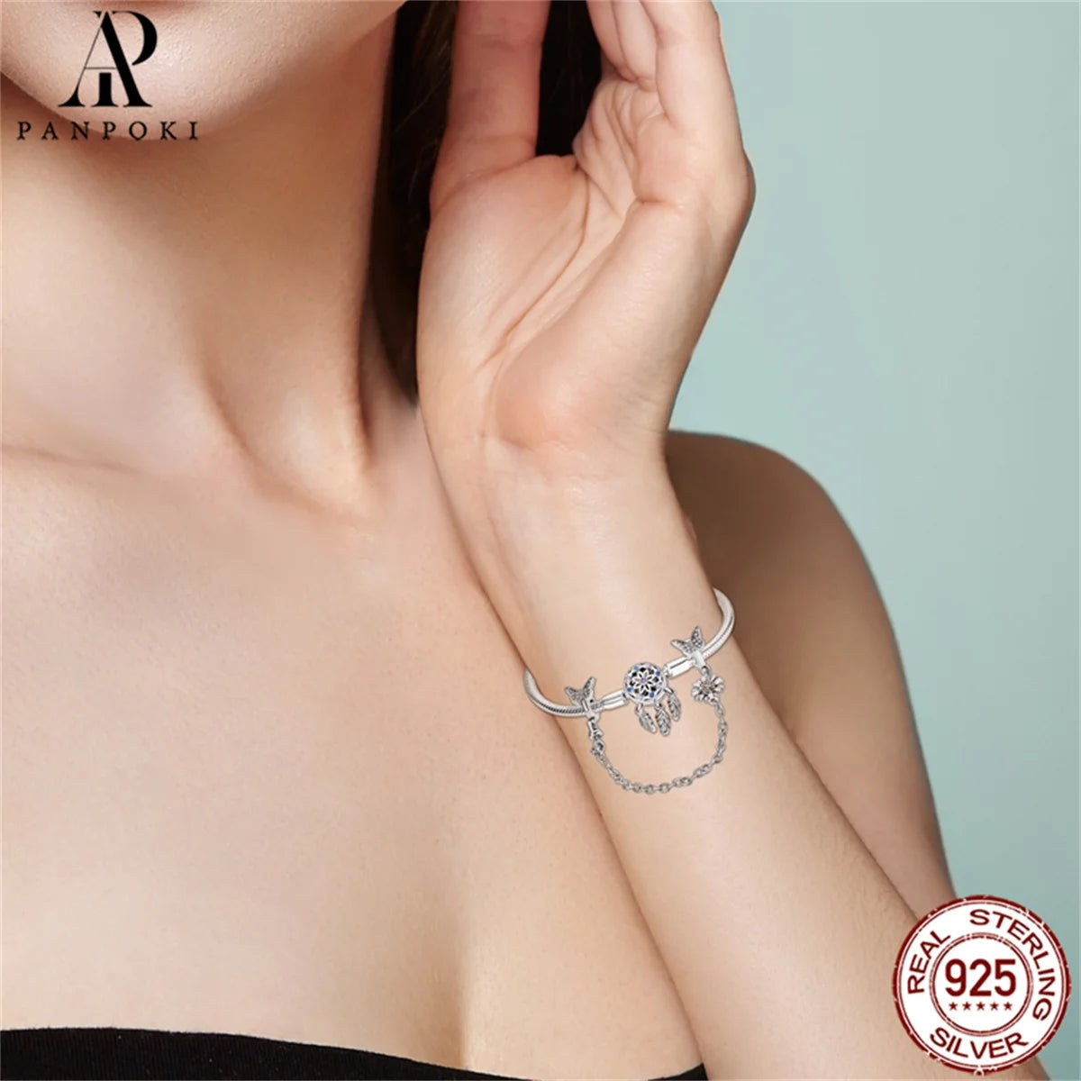 925 Sterling Safety Chain  Fit Pandora Bracelets