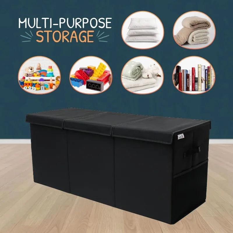 Extra Large Storage Box with Lid - Sturdy, Collapsible