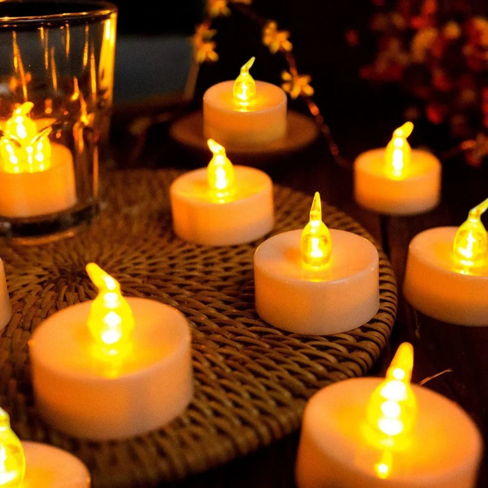 12/24Pack Flameless Flickering LED Tea Lights Candles