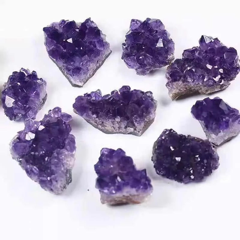 Natural Raw Purple Brazilian Amethyst Quartz Crystal Cluster