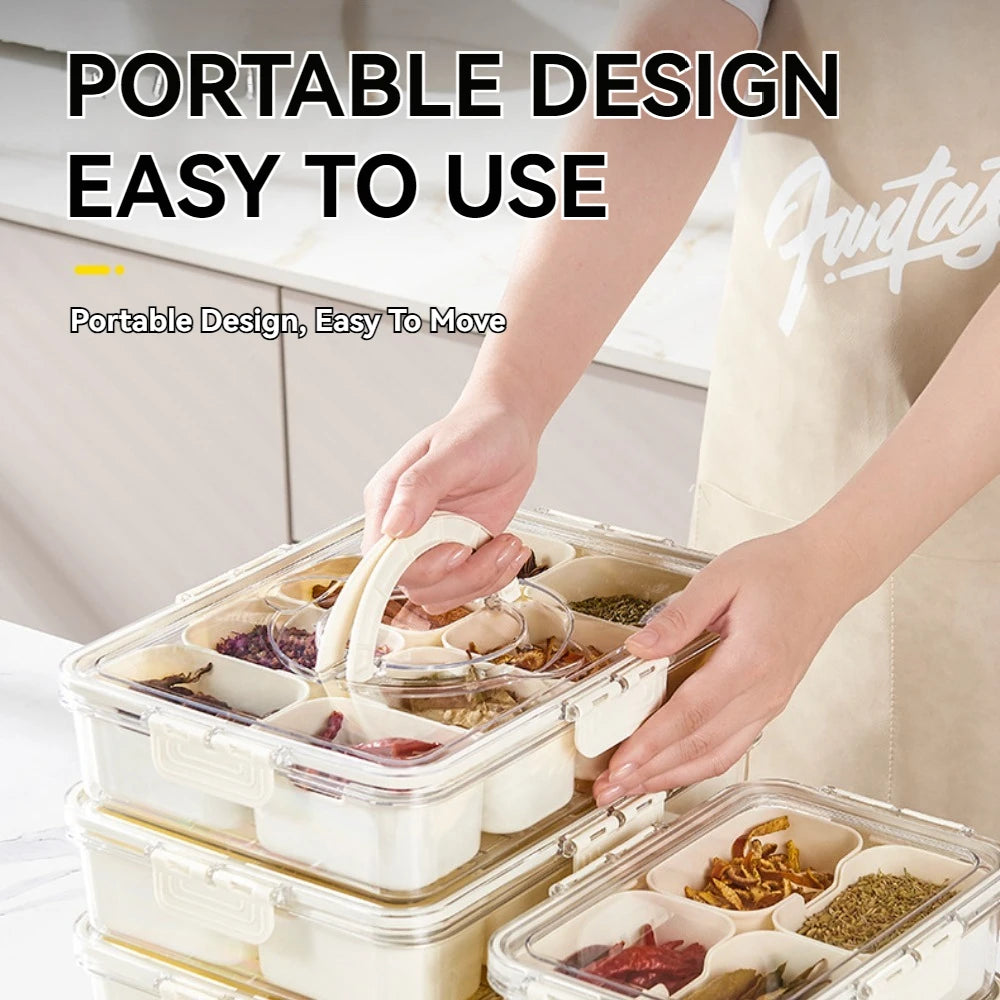 Divided Snackle Box, with Lid and Handle