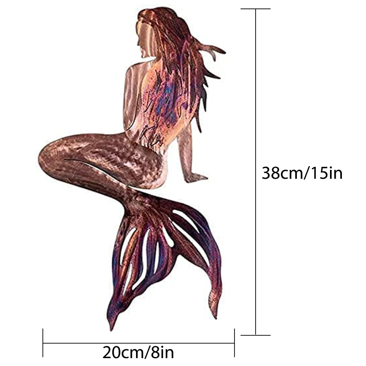 Mermaid Metal Wall Art, Wrought Iron