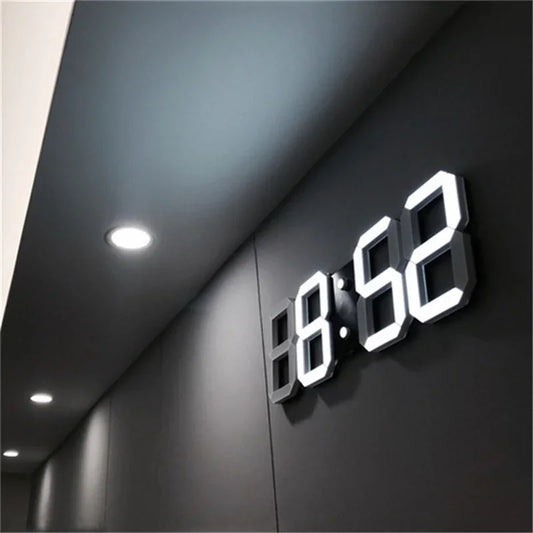 LED Digital Wall Clock/Alarm Clock 3 levels Brightness