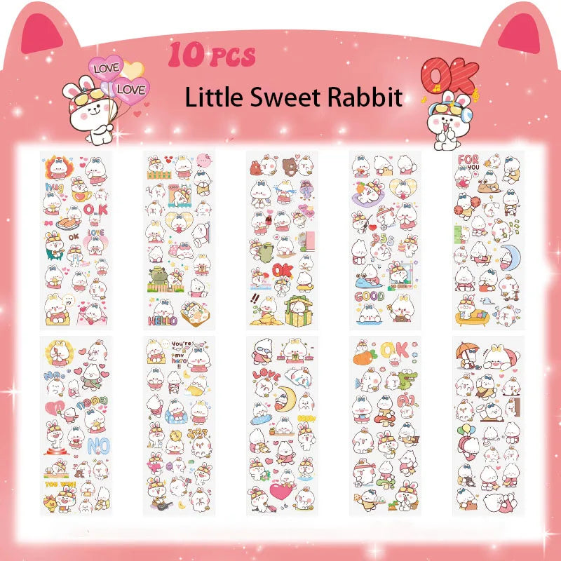 10pcs/Pack Cartoon Patterns Decorative Stickers