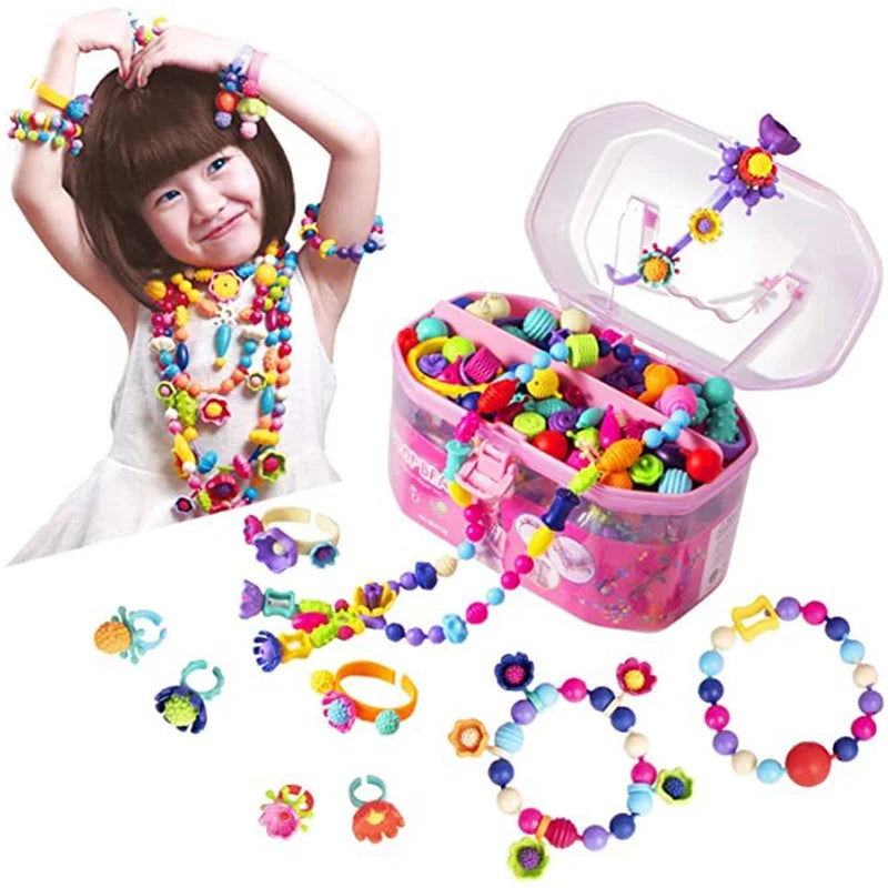 Jewelry DIY Set Beaded Toy Necklace, Bracelet, Ring,